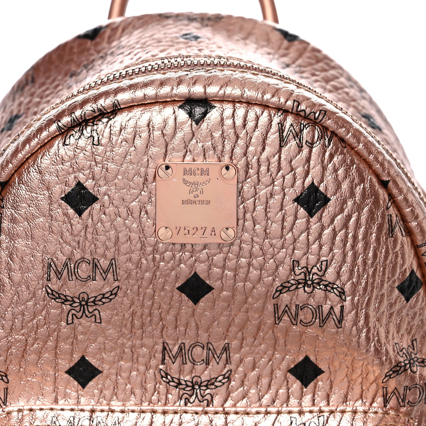 Metallic Visetos Mini Side Stud Stark Backpack Champagne Gold