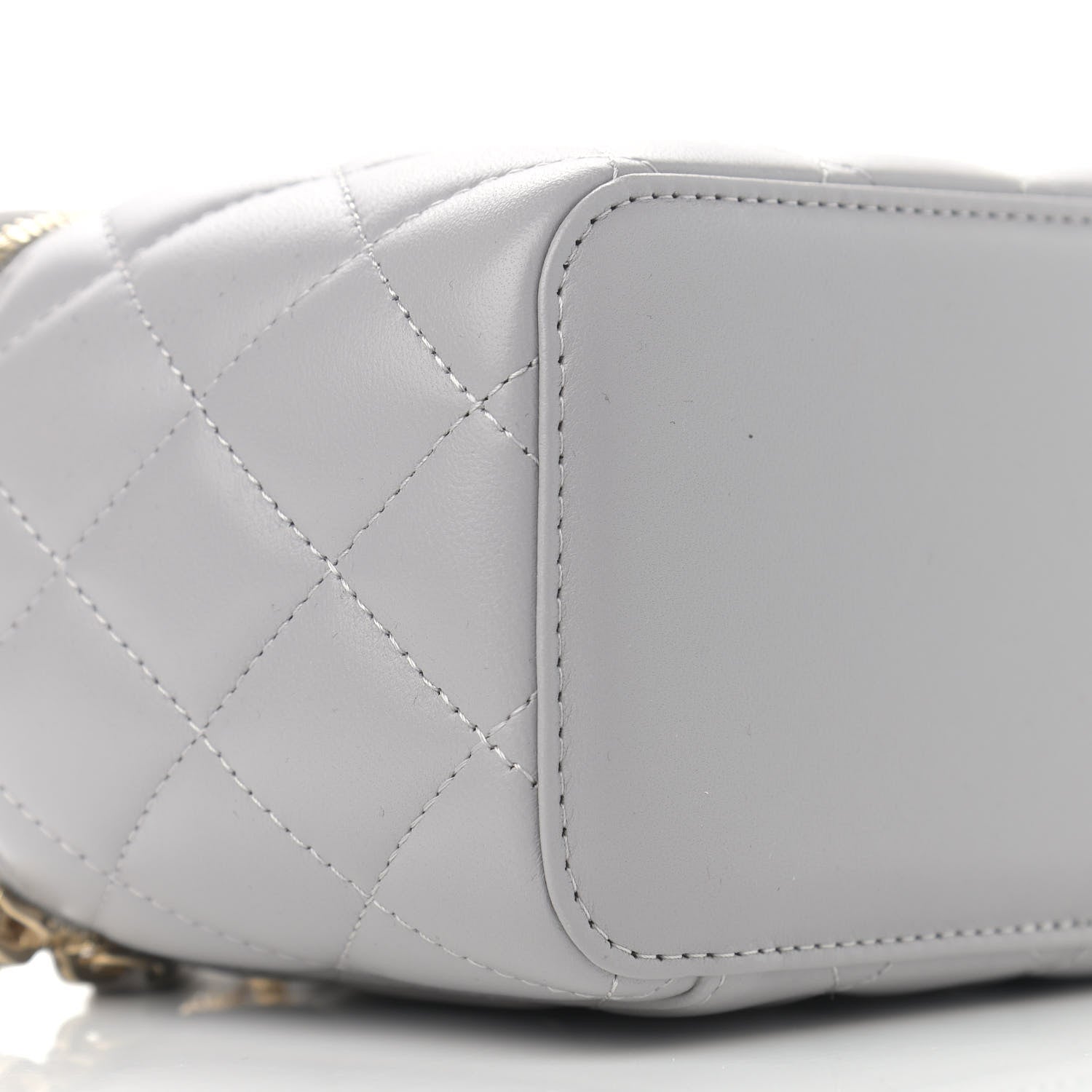 Chanel Lambskin Quilted Small Pearl Crush Vanity Case With Chain Grey 9 of 12