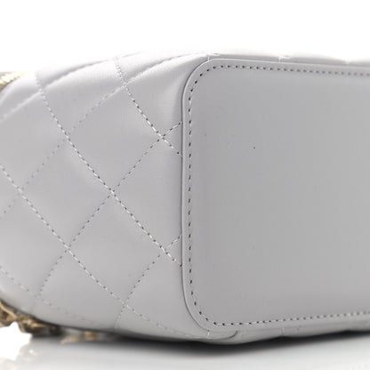 Chanel Lambskin Quilted Small Pearl Crush Vanity Case With Chain Grey 9 of 12