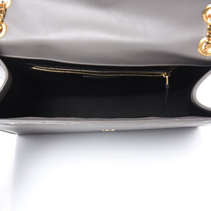 Saint Laurent Smooth Calfskin Matelasse Large Monogram Satchel Fog 5 of 15