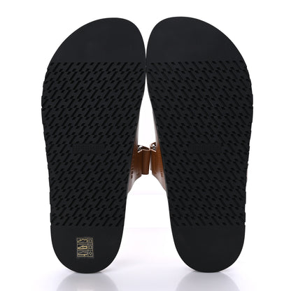 Hermes Calfskin Mens Chypre Sandals 43.5 Gold 5 of 8