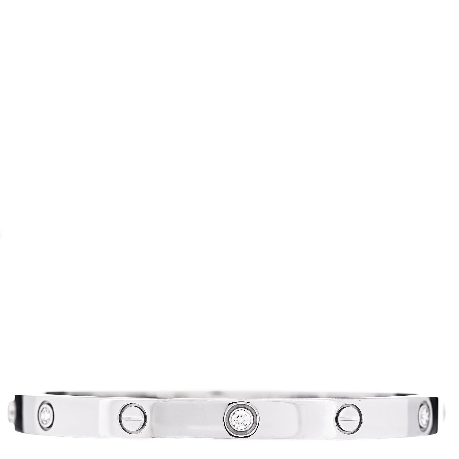 Cartier 18K White Gold 6 Diamond LOVE Bracelet 19 1 of 6