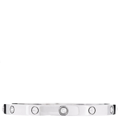 Cartier 18K White Gold 6 Diamond LOVE Bracelet 19 1 of 6