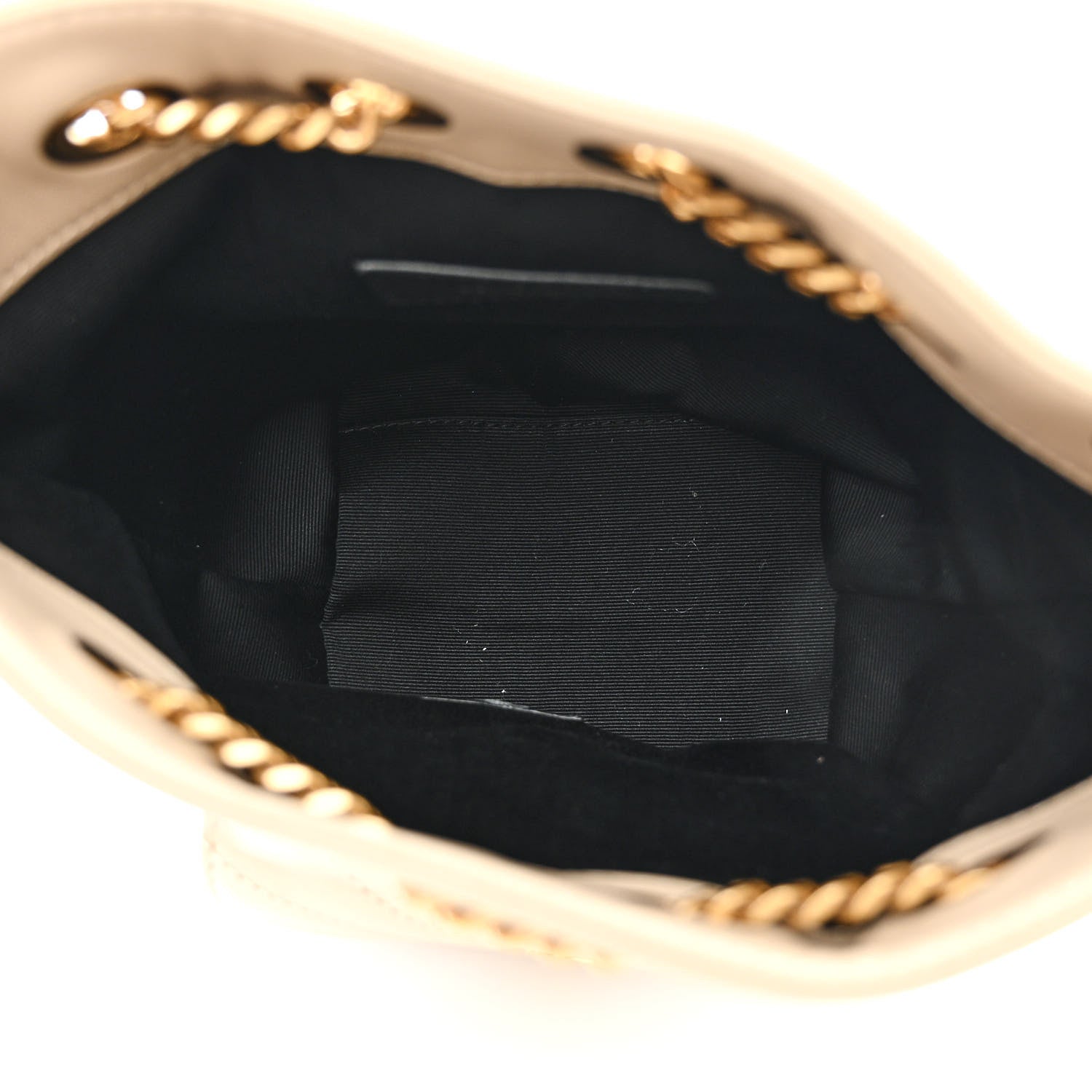 Saint Laurent Lambskin Matelasse Monogram Joe Nano Bucket Bag Beige 5 of 10