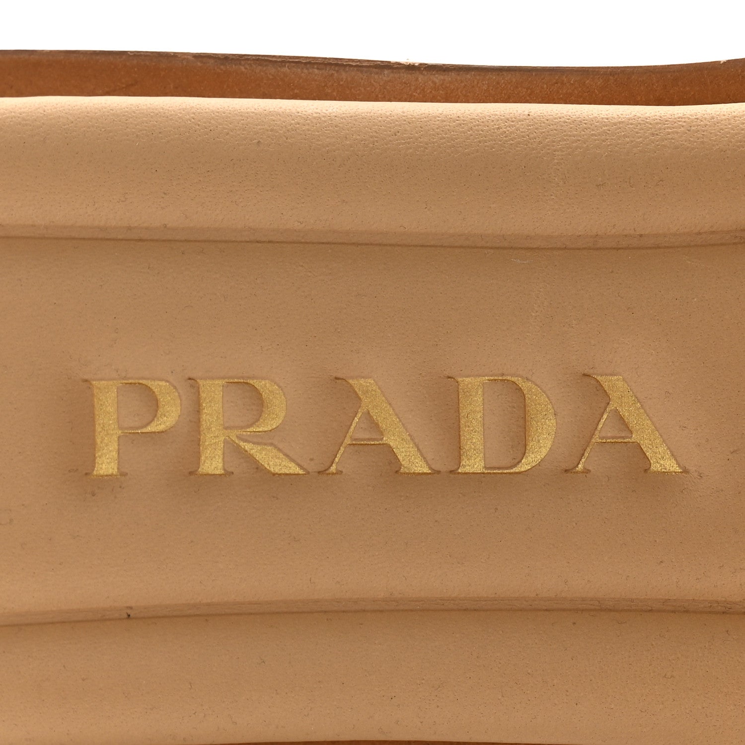 Prada Raffia Metal Triangle Logo 10mm Slide Sandals 37 Naturale 7 of 8