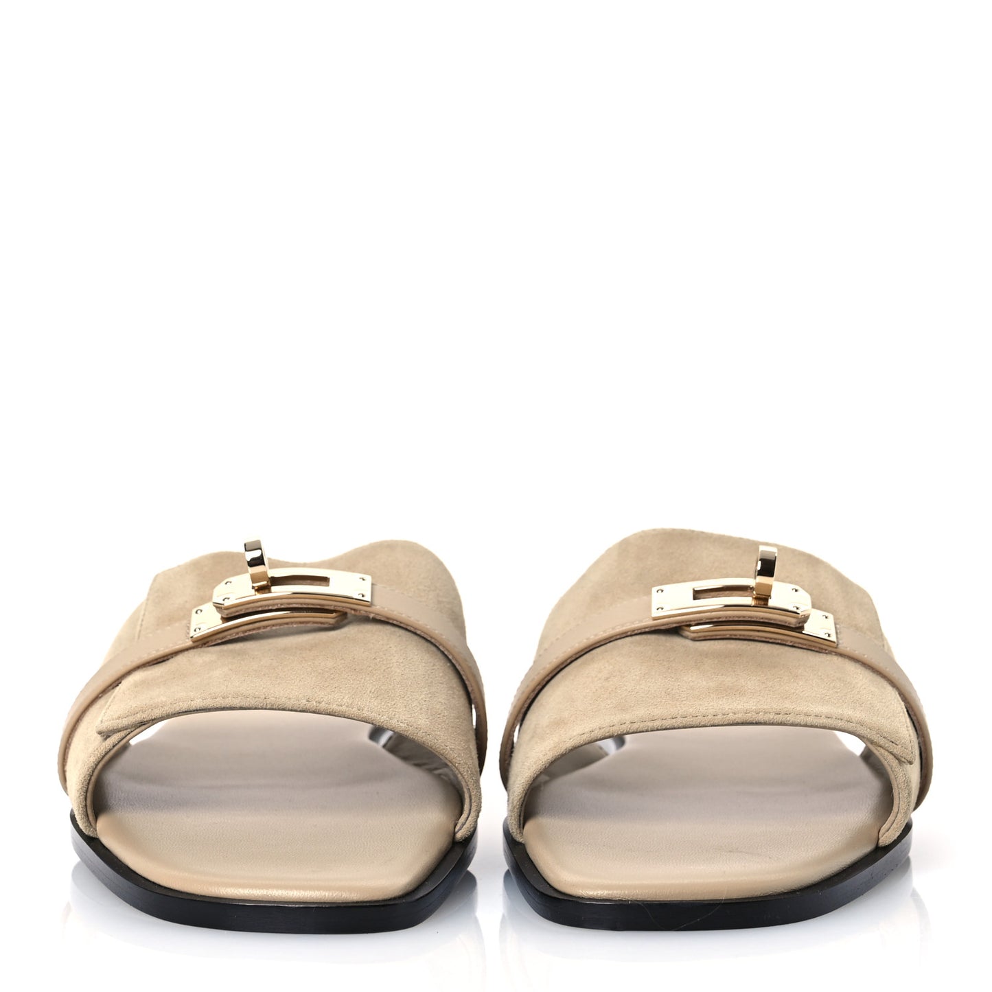 Suede Goatskin Giulia Sandals 41 Beige Lin