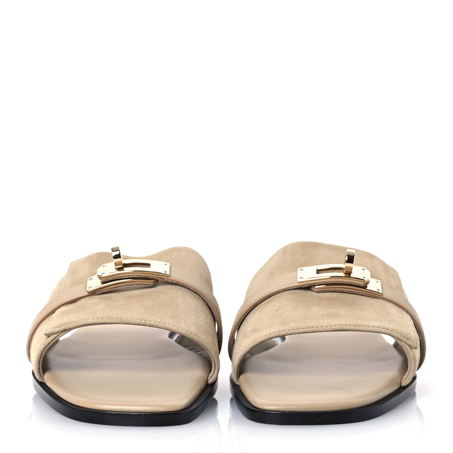 Hermes Suede Goatskin Giulia Sandals 41 Beige Lin 3 of 13