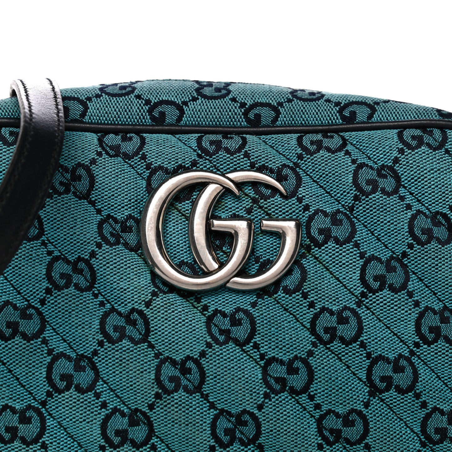 Monogram Multicolor Matelasse Diagonal Small GG Marmont Chain Shoulder Bag Light Blue