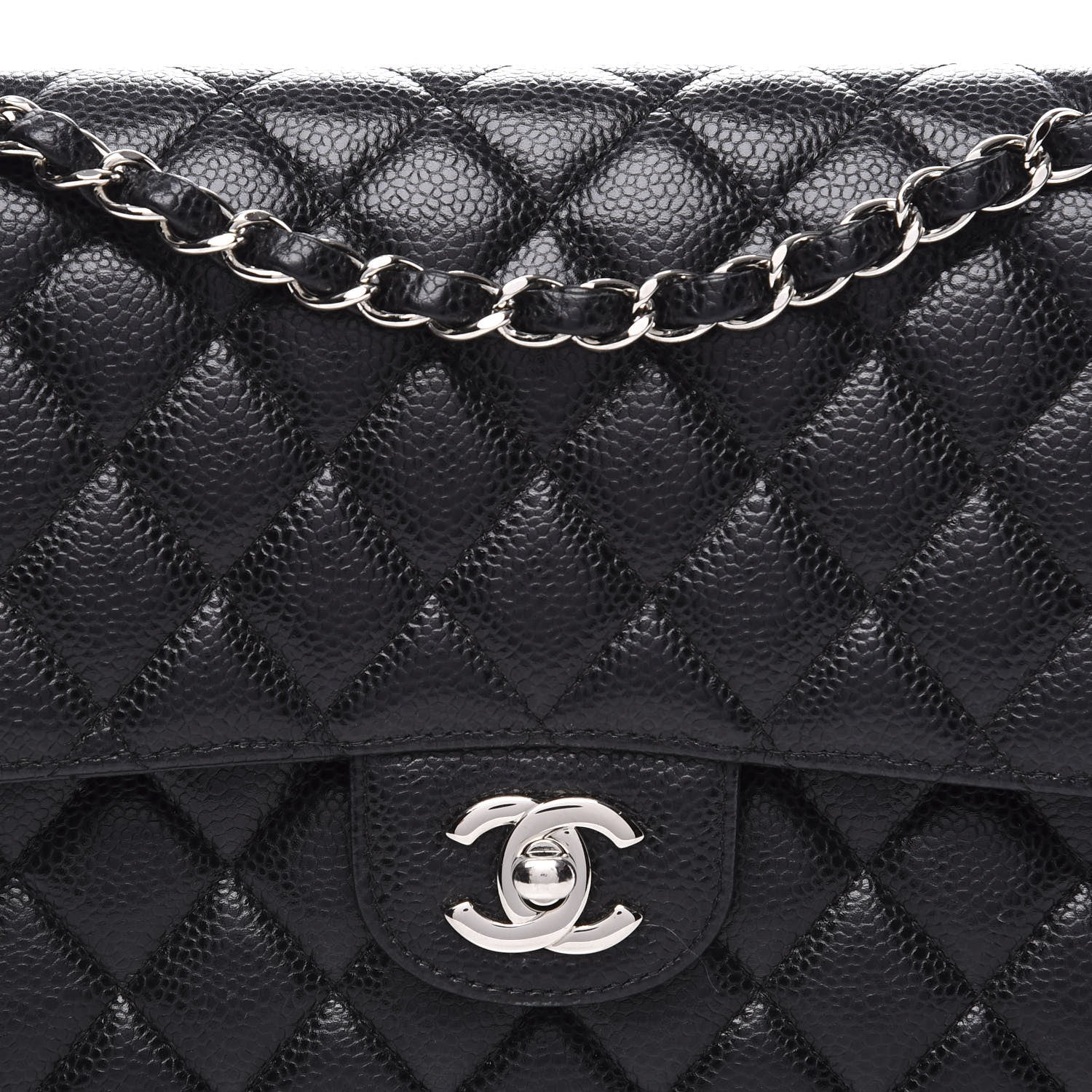 Chanel Caviar Quilted Medium Double Flap Black 9 of 10