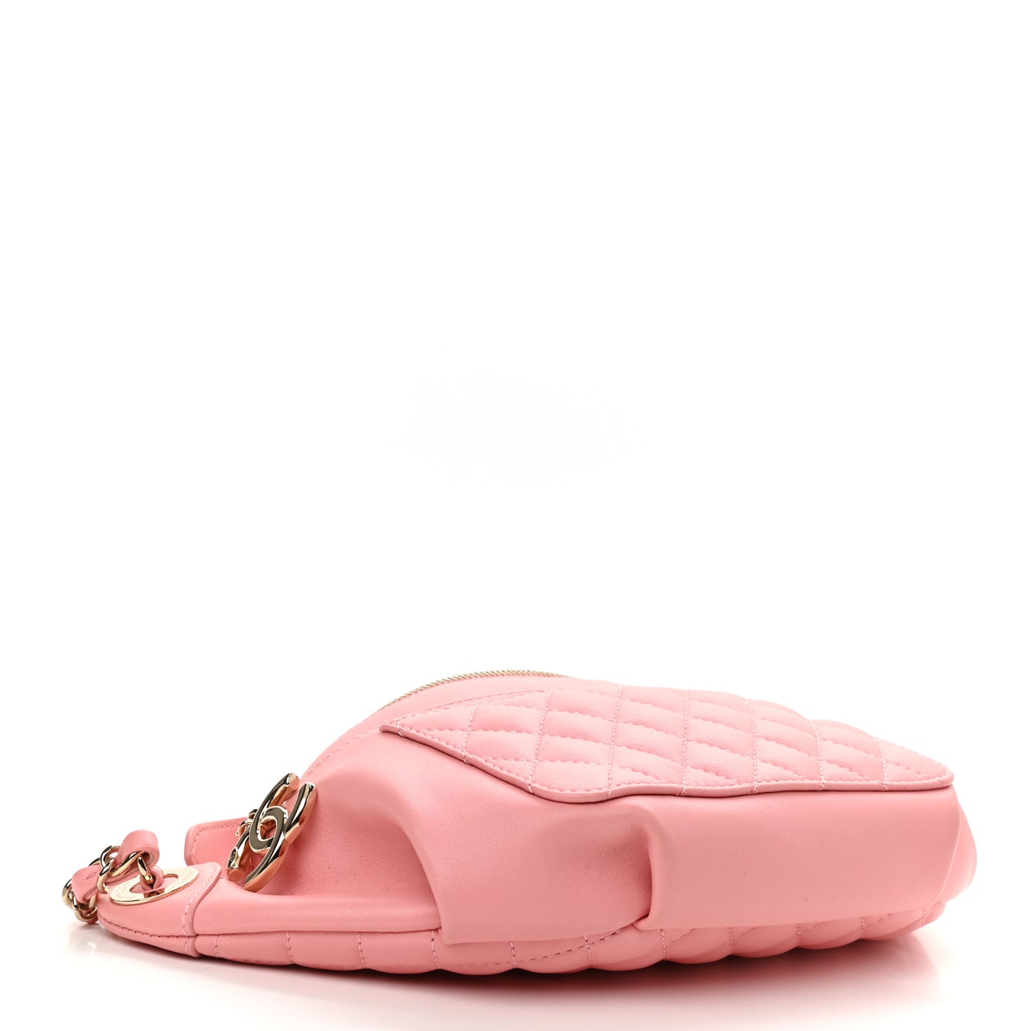 Lambskin Quilted Bi Waist Bag Fanny Pack Pink