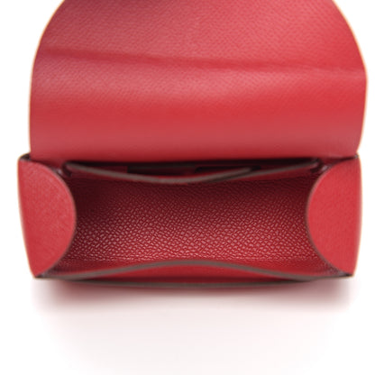 Hermes Grained Madame Calfskin Lipstick Case with Mirror Rouge Piment 5 of 8