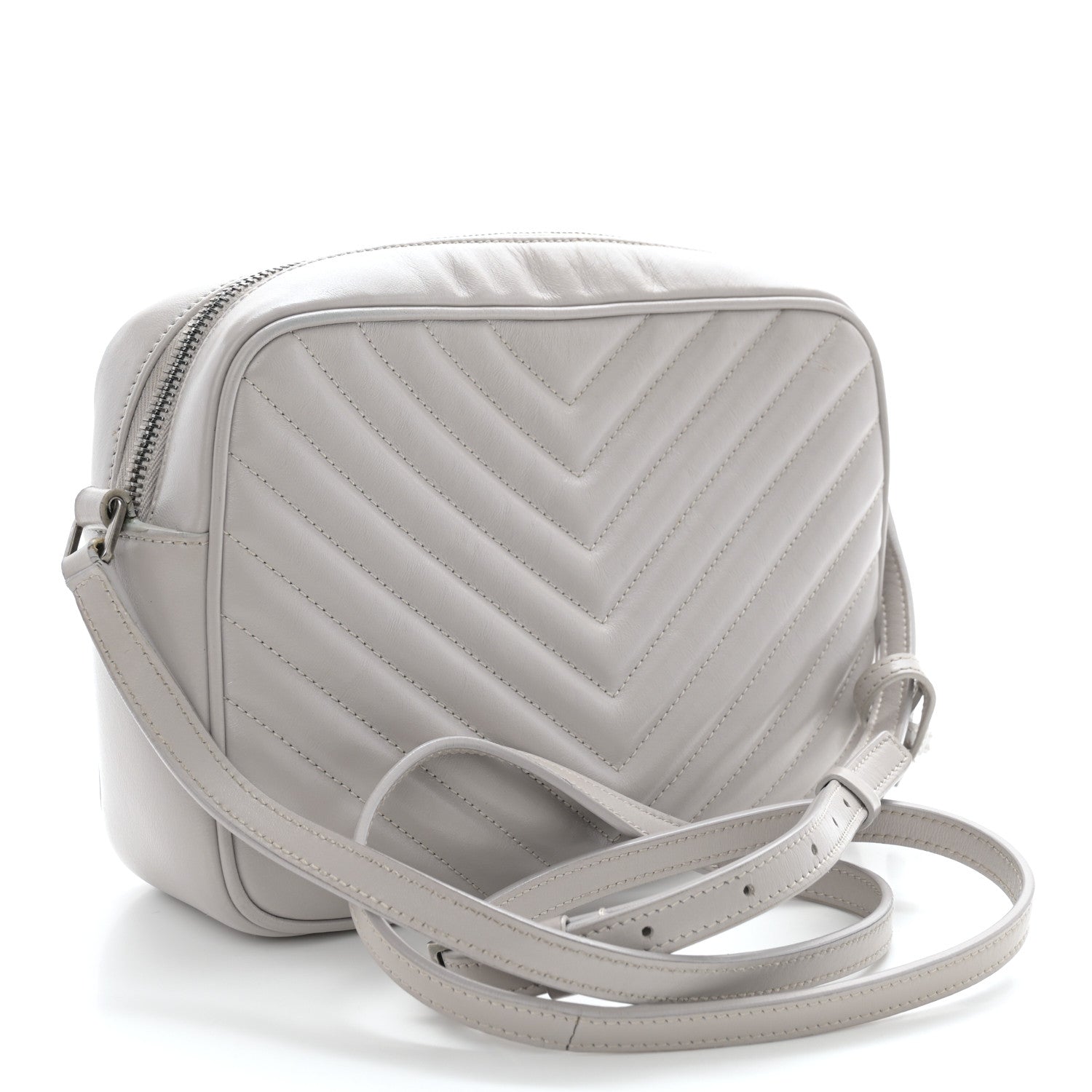 Saint Laurent Calfskin Matelasse Monogram Lou Camera Bag Granite 3 of 14