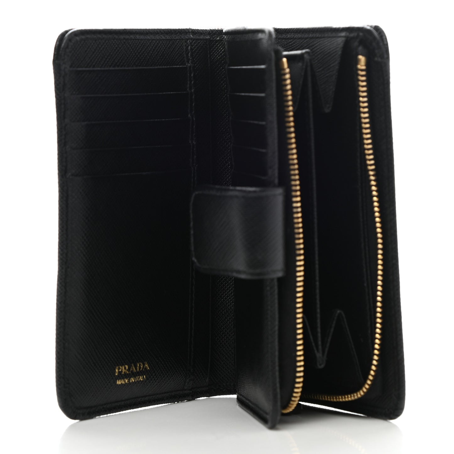 Saffiano Metal Compact Wallet Black