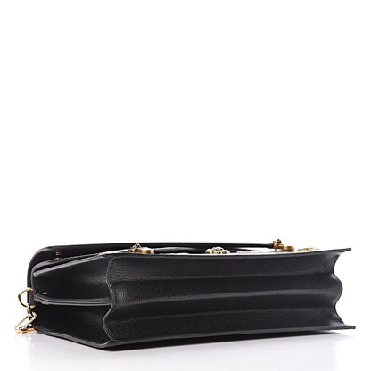 Gucci Calfskin Snakeskin Studded Medium Ottilia Top Handle Bag Black 4 of 18