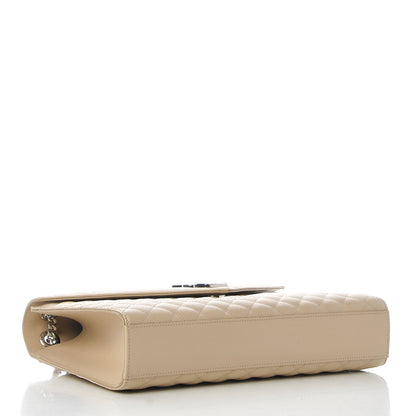 Saint Laurent Grain De Poudre Mixed Matelasse Large Triquilt Monogram Satchel Nude Powder 4 of 7