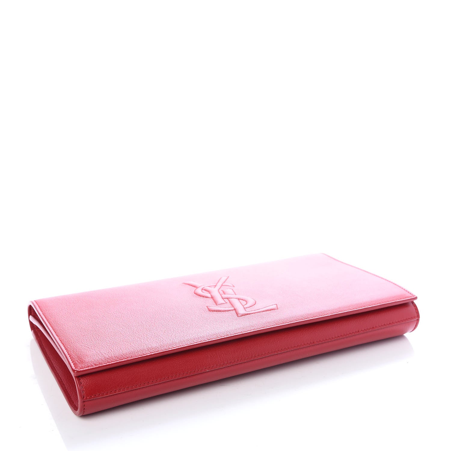Saint Laurent Calfskin Monogram Large Belle De Jour Clutch Red 4 of 6