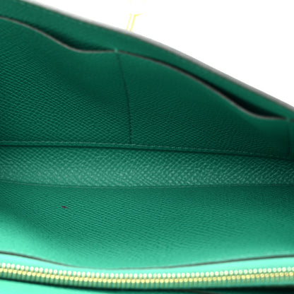 Hermes Epsom Shiny Alligator Touch Kelly Wallet To Go Vert Jade 5 of 11