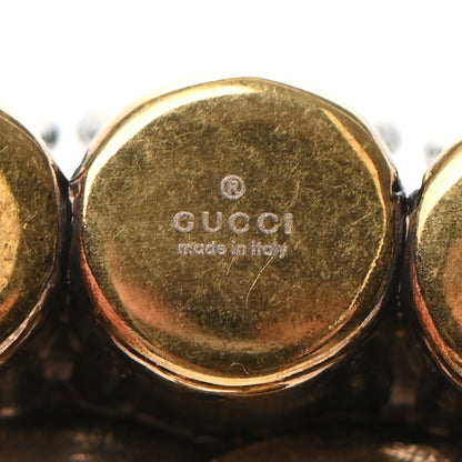 Gucci Metal Crystal Double G Brooch Aged Gold 5 of 6