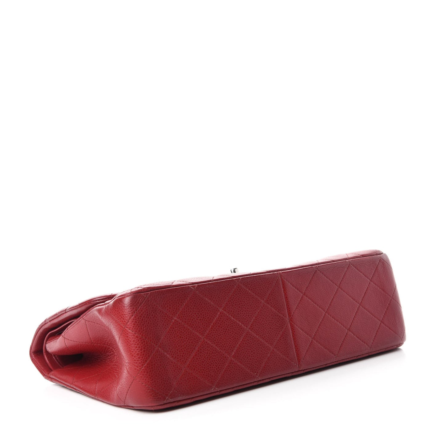 Caviar Quilted Jumbo Double Flap Dark Red