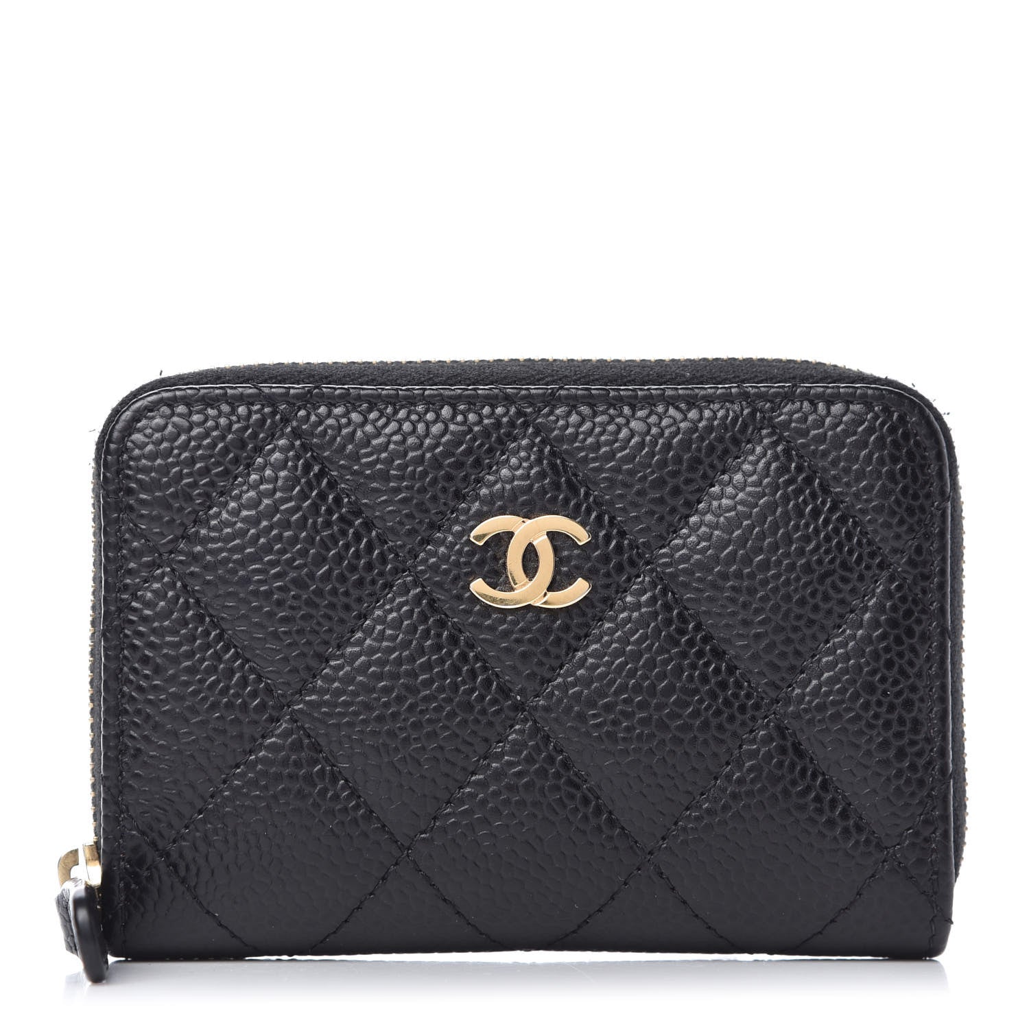 Chanel Caviar Quilted Zip Coin Purse Black 1 of 7