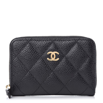 Chanel Caviar Quilted Zip Coin Purse Black 1 of 7
