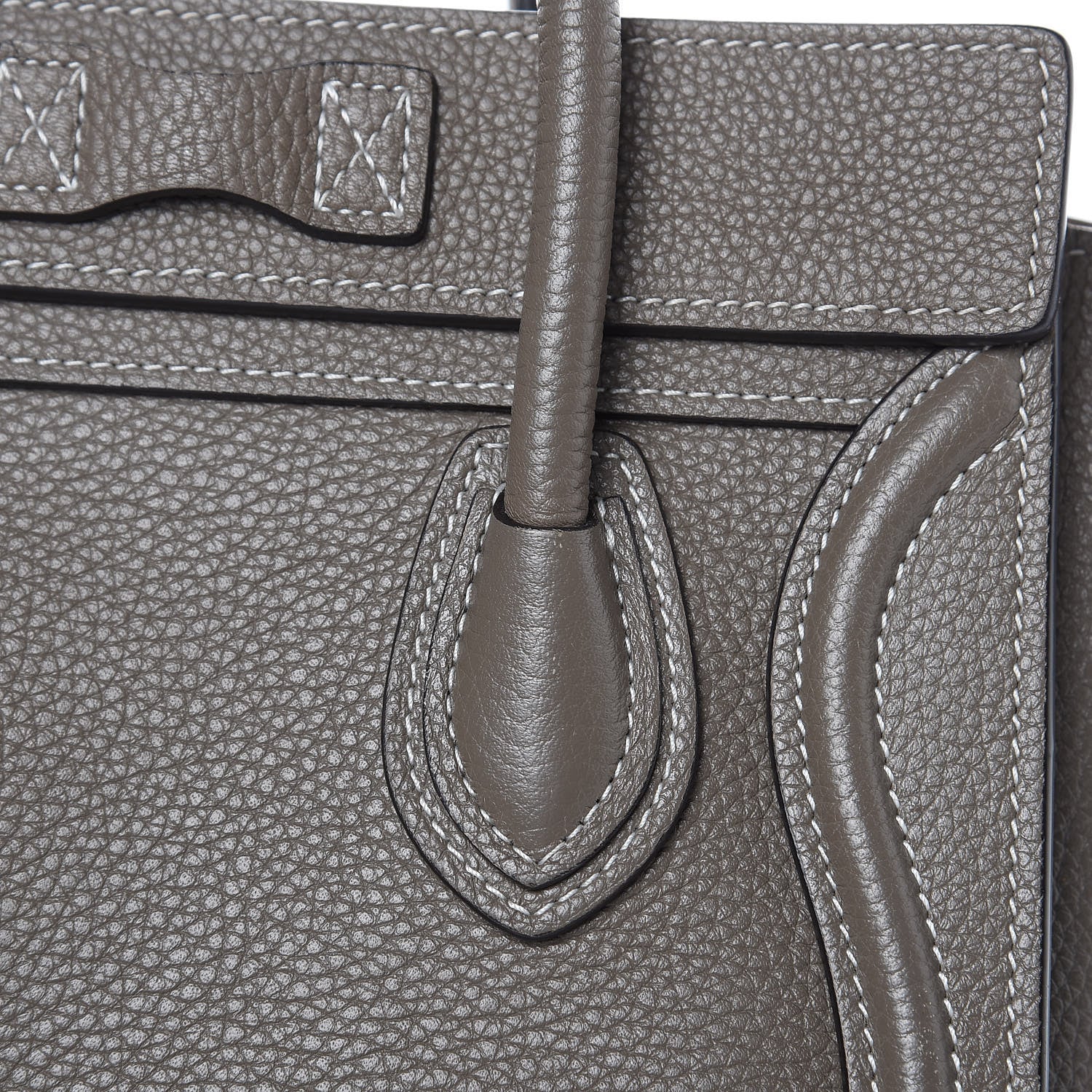 Celine Drummed Calfskin Nano Luggage Souris 10 of 11