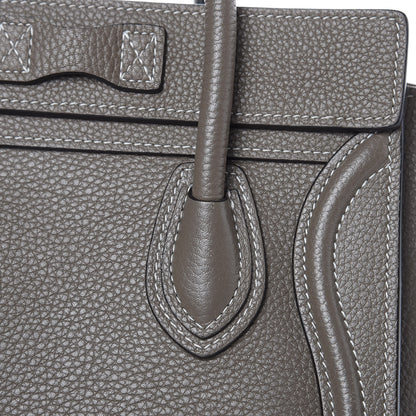 Celine Drummed Calfskin Nano Luggage Souris 10 of 11