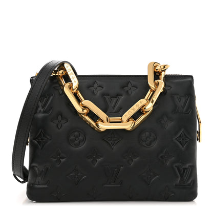 Louis Vuitton Lambskin Embossed Monogram Coussin BB Black 1 of 12