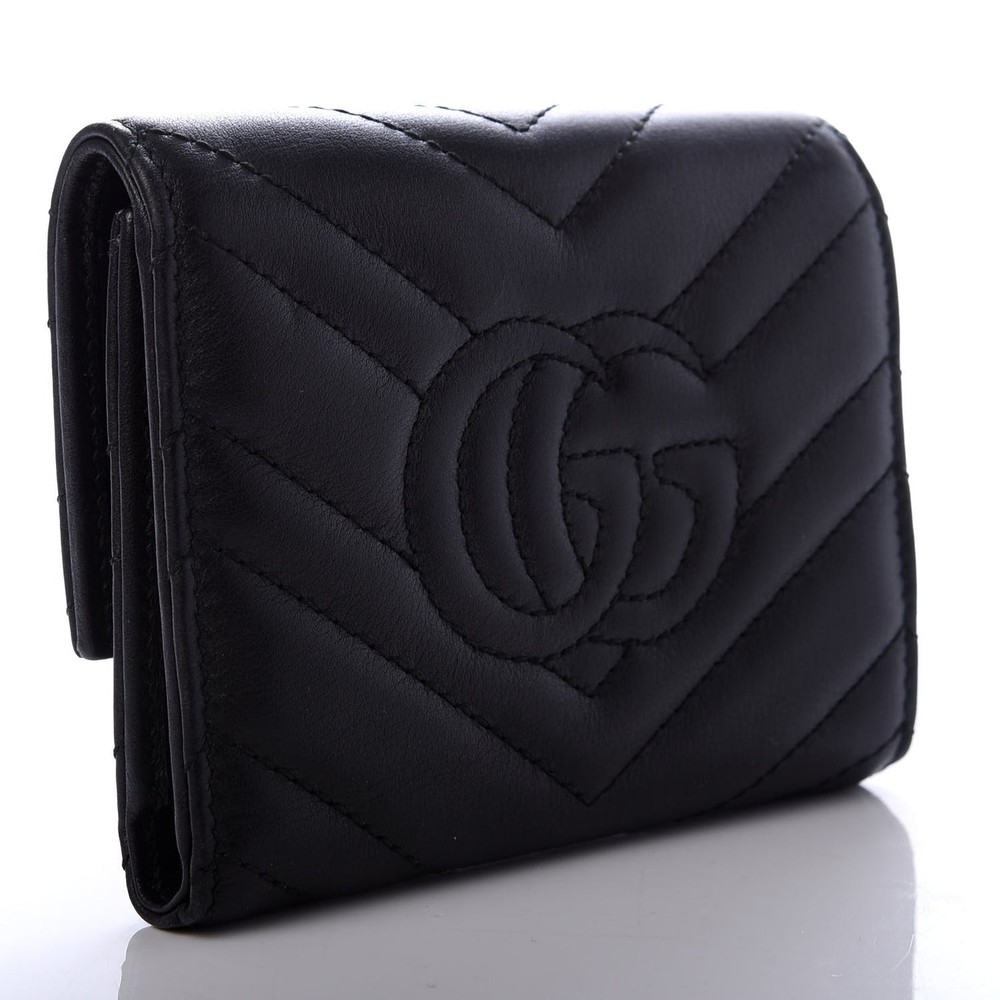 Calfskin Matelasse GG Marmont Wallet Black