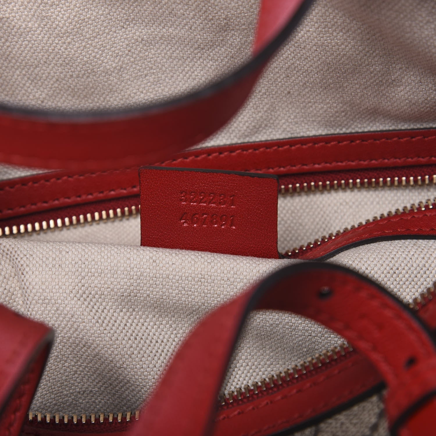 Gucci GG Supreme Monogram Calfskin Medium Nice Boston Beige Ebony Hibiscus Red 8 of 11