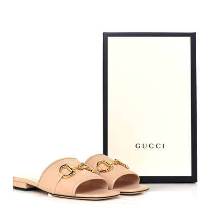 Gucci Nappa Horsebit Flat Slide Sandals 38.5 Skin Rose 10 of 10
