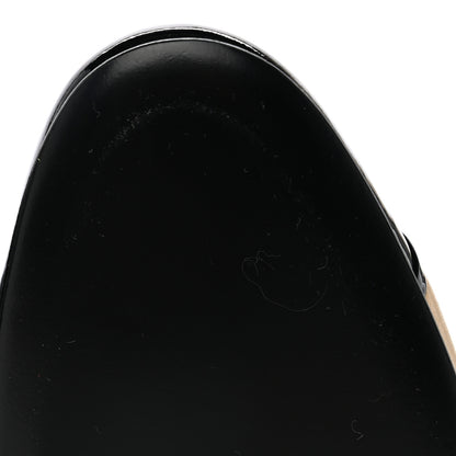 Chanel Lambskin Patent Cap Toe Mary Jane Wedge Pumps 37.5 Beige Black 8 of 10