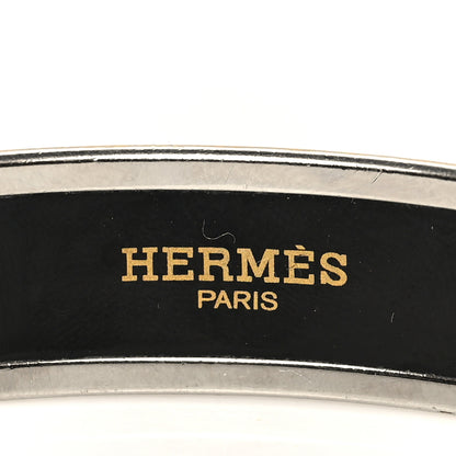 Hermes Enamel Printed Narrow Caleche Bracelet 65 Black 5 of 5