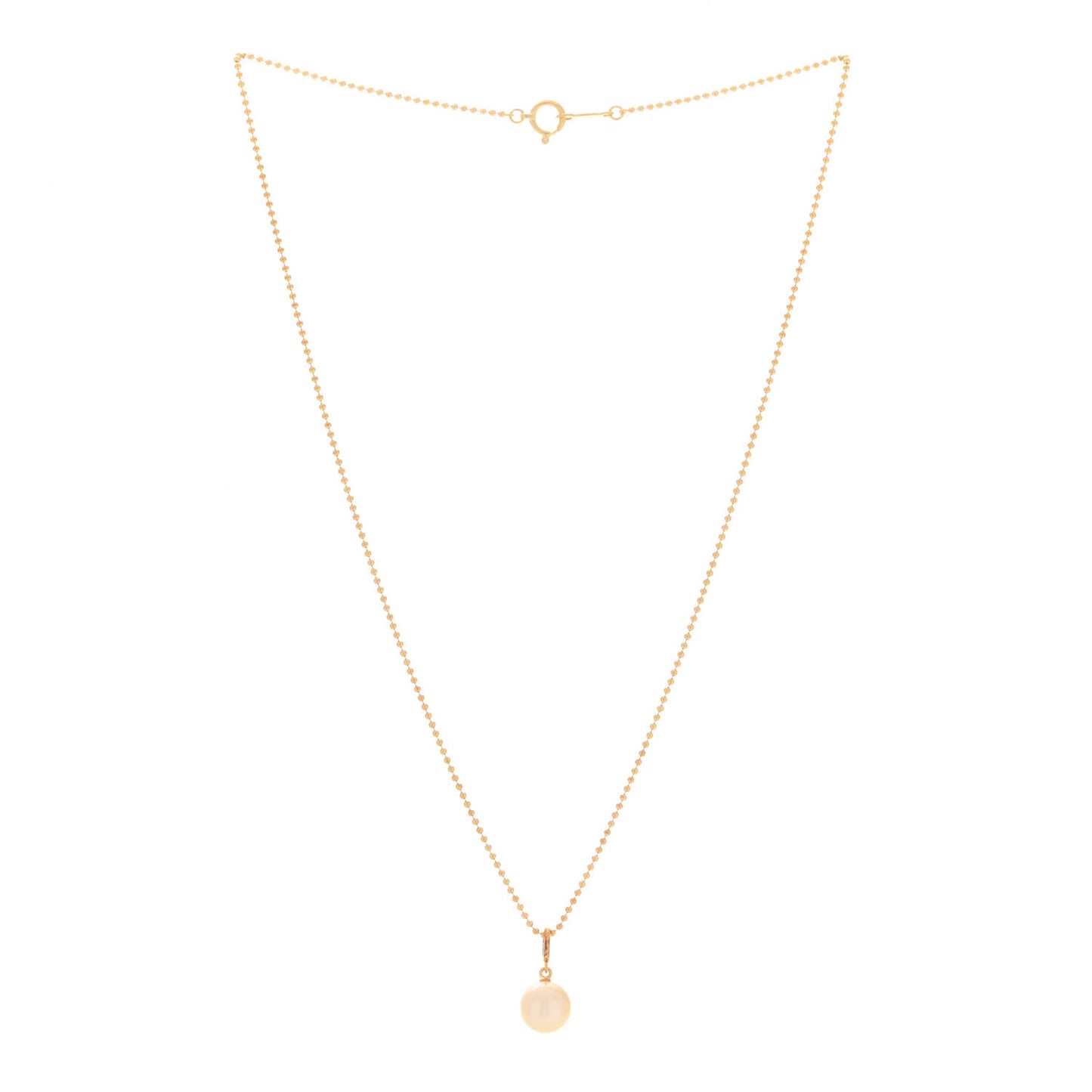 18K Yellow Gold Akoya Pearl 8mm Pendant Necklace