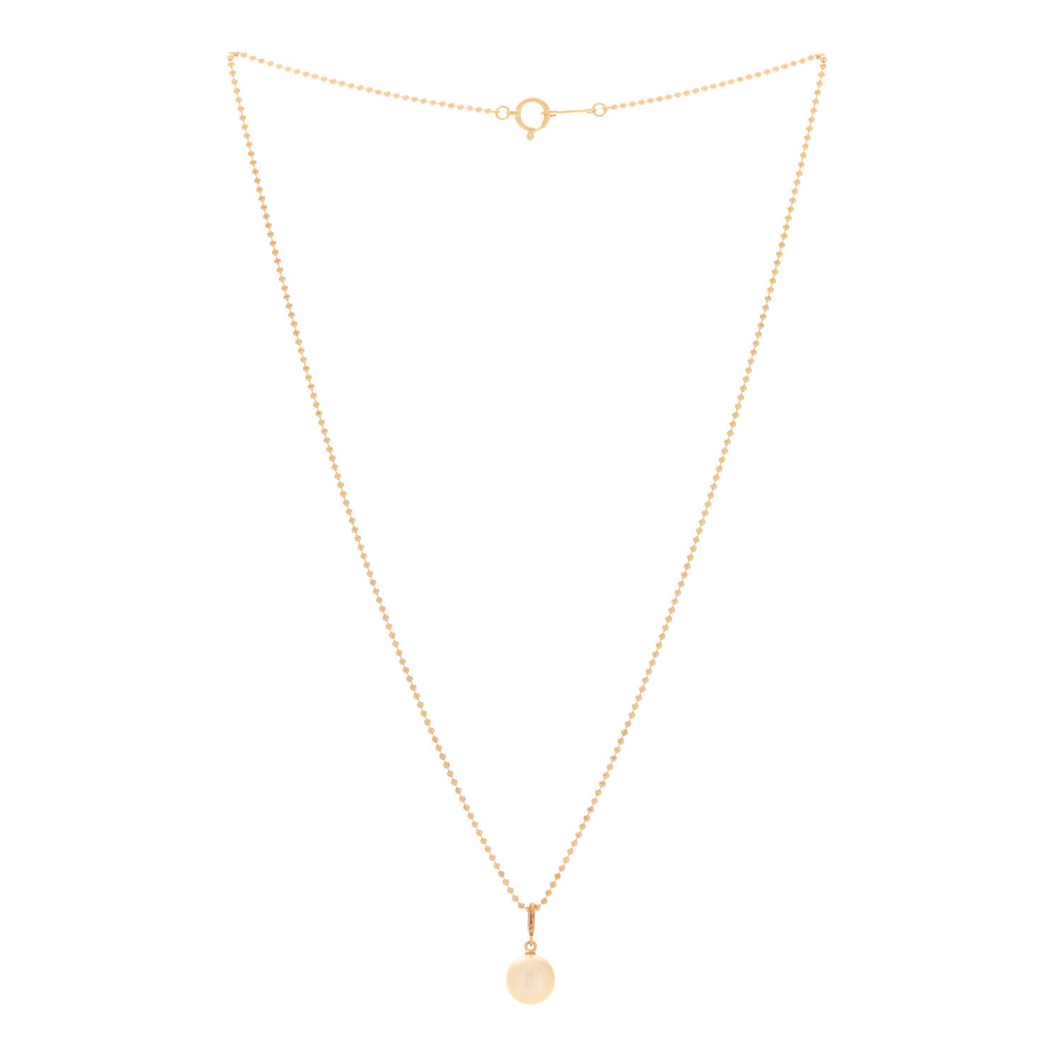 Mikimoto 18K Yellow Gold Akoya Pearl 8mm Pendant Necklace 10 of 14