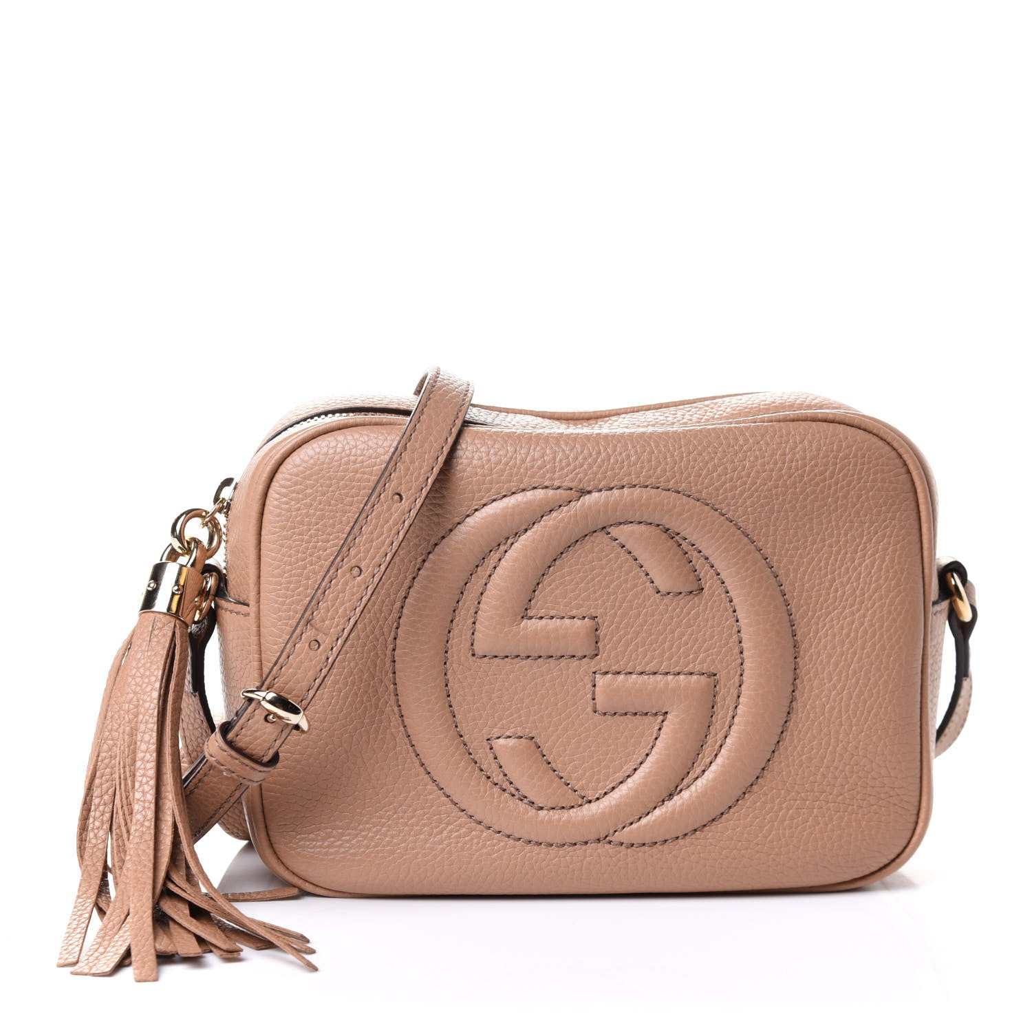 Gucci Pebbled Calfskin Small Soho Disco Bag Camelia 1 of 5