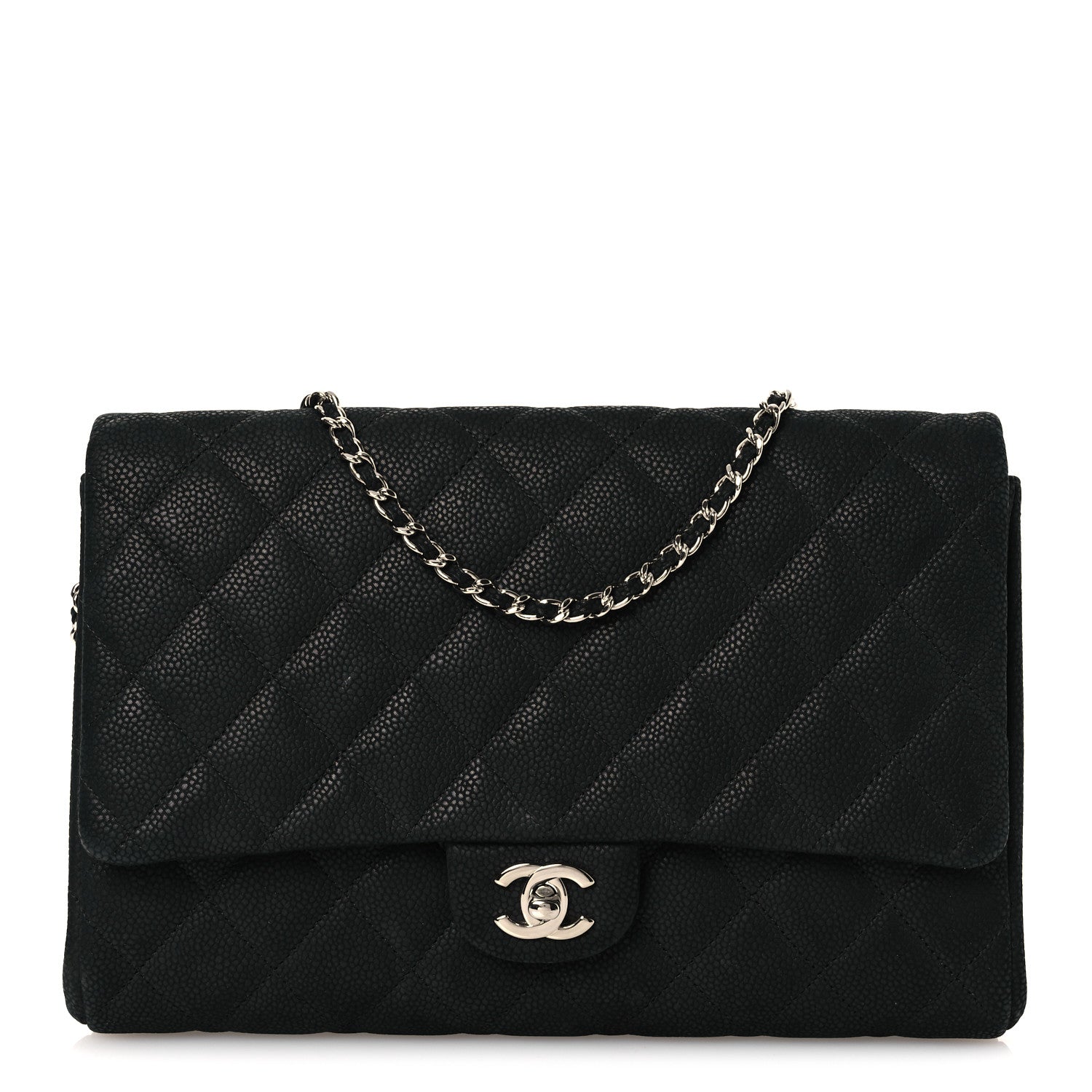 Chanel Iridescent Caviar Quilted Clutch With Chain Flap Black 1 of 12