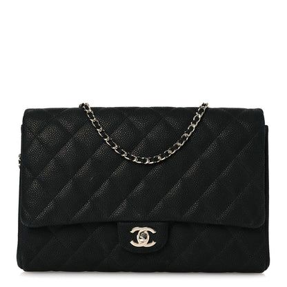 Chanel Iridescent Caviar Quilted Clutch With Chain Flap Black 1 of 12