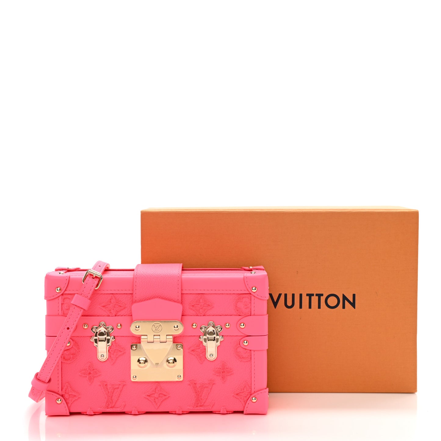 Monogram Tuffetage Petite Malle Rose Fluo