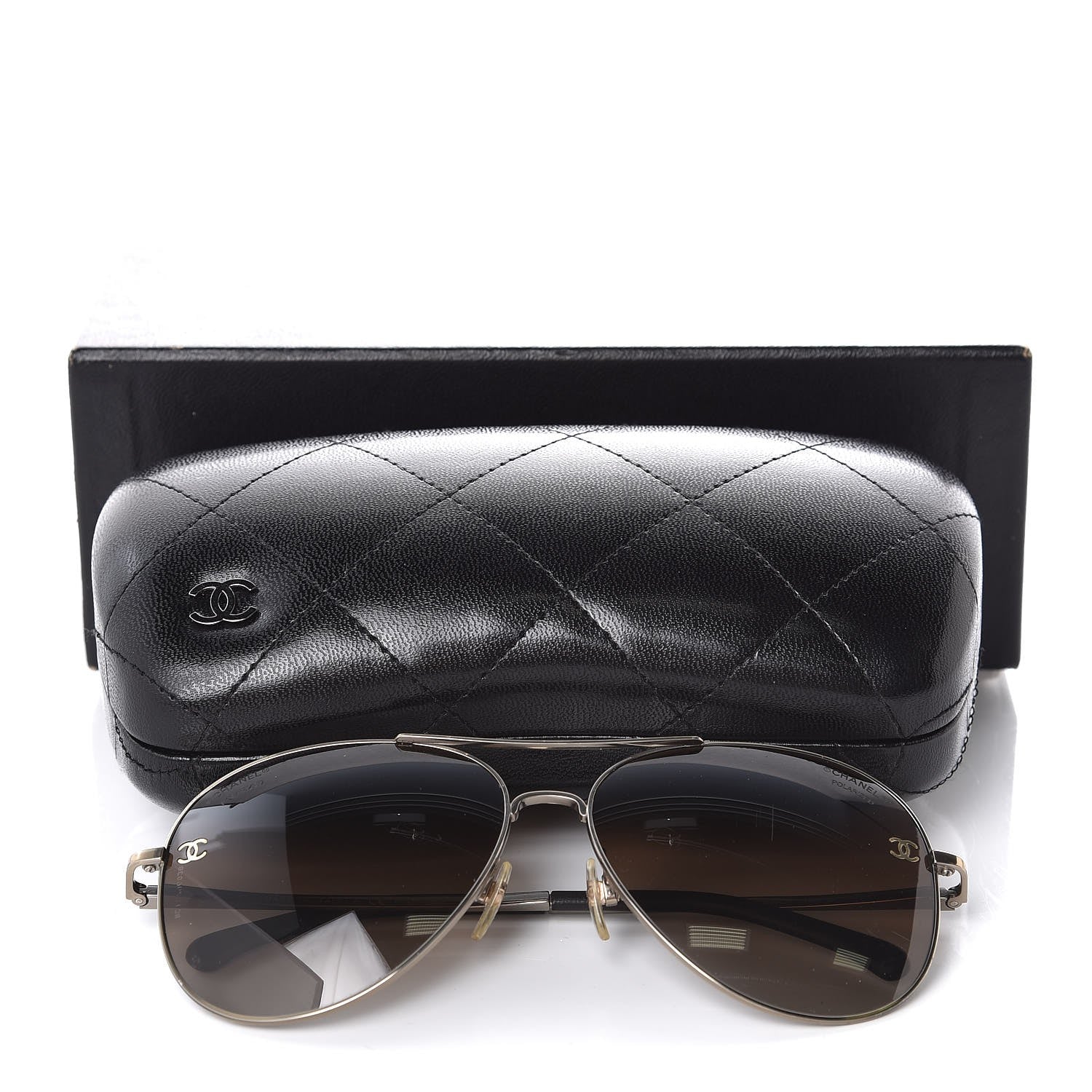 Chanel Polarized CC Aviator Sunglasses 4189-T-Q Gold 9 of 9
