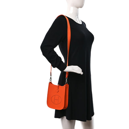 Hermes Taurillon Clemence Evelyne TPM Orange 2 of 10