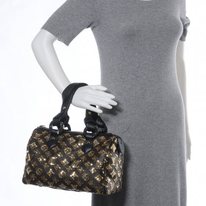 Louis Vuitton Monogram Sequins Eclipse Speedy 28 Gold 2 of 8