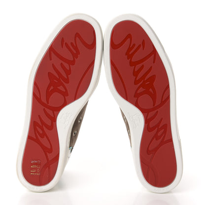 Christian Louboutin Calfskin Suede Mens Arizona High Top Flat Sneakers 42 Version Mastic 6 of 9