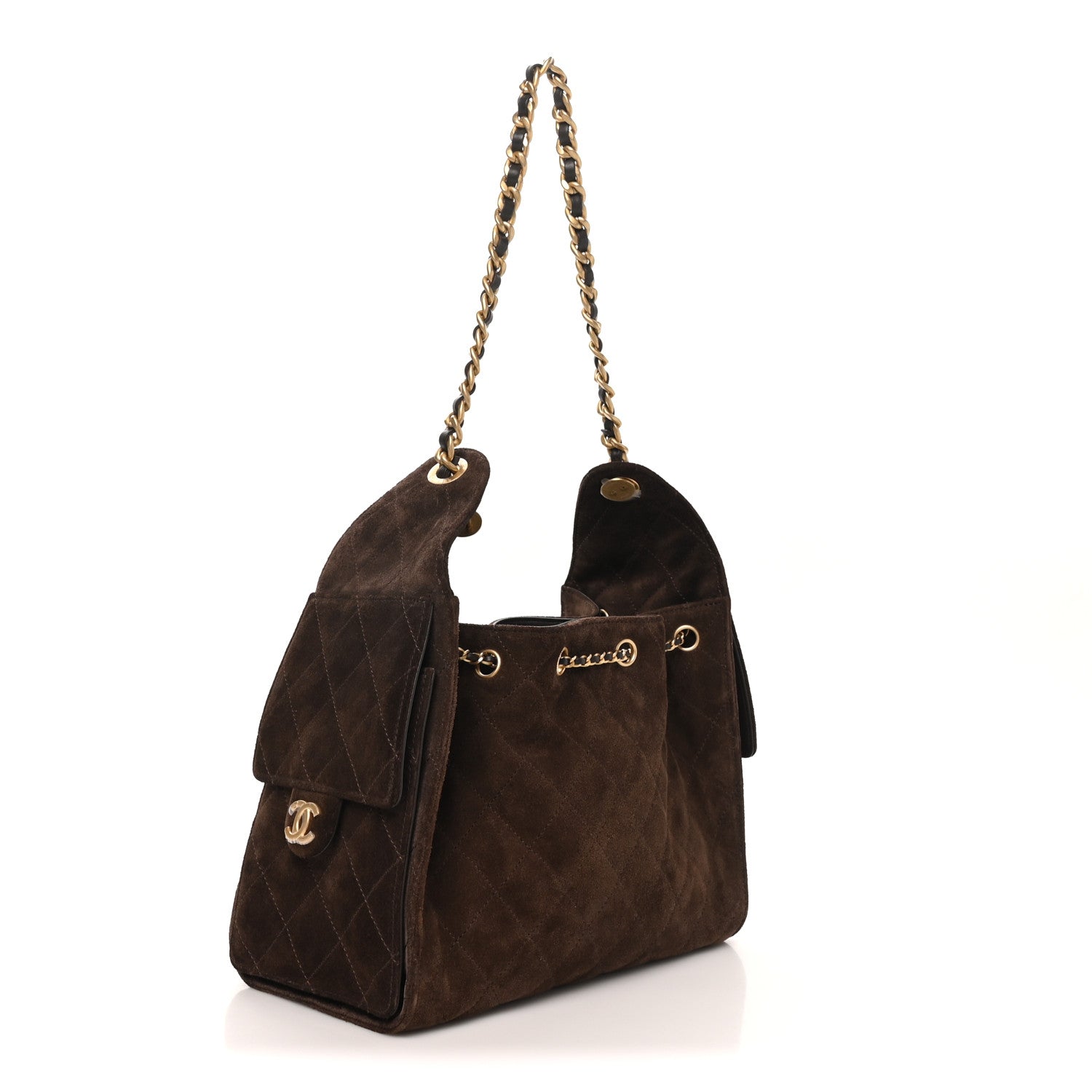 Chanel Suede Quilted Small Chanel 25 Handbag Dark Brown 3 of 11