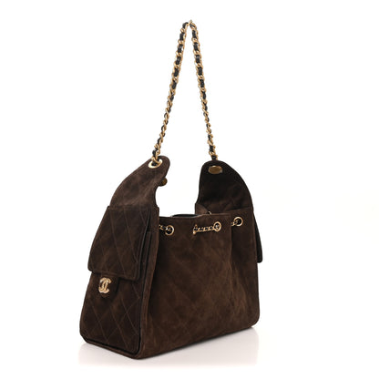 Chanel Suede Quilted Small Chanel 25 Handbag Dark Brown 3 of 11