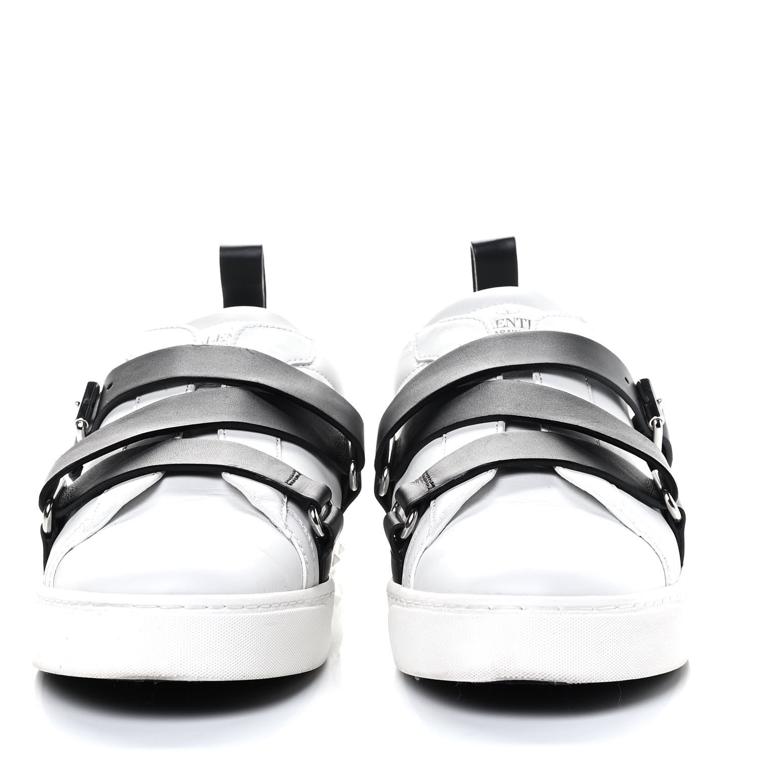Valentino Garavani Calfskin Womens V Punk Low Top Sneakers 40 White Black 2 of 7