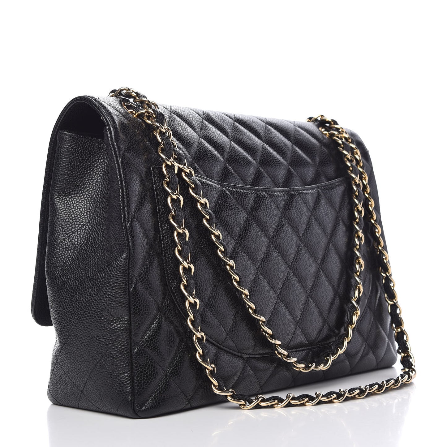 Caviar Quilted Maxi Single Flap Black