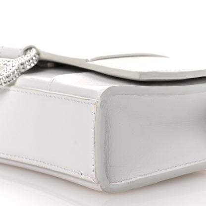 Balenciaga Shiny Box Calfskin Strass Hourglass Chain Bag White 11 of 14