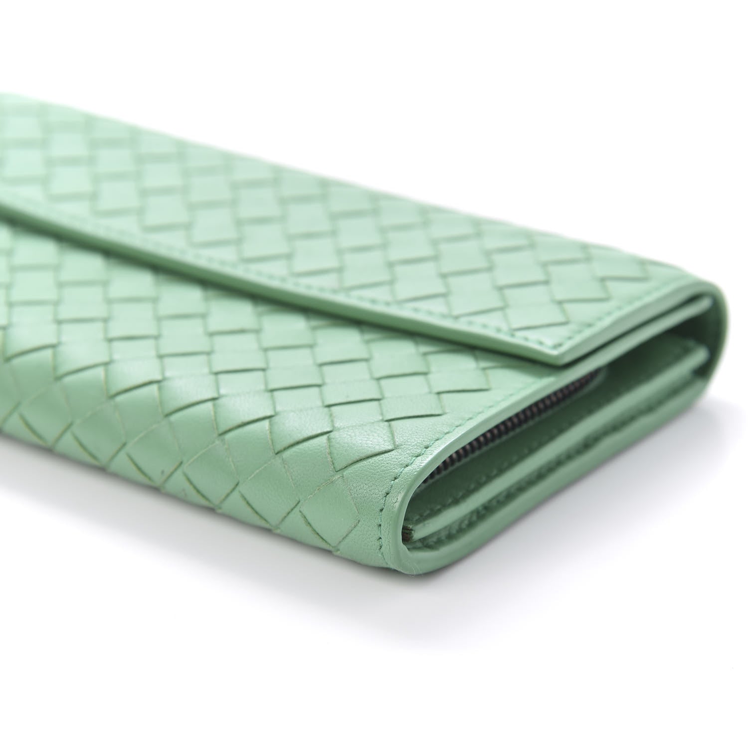 Bottega Veneta Nappa Intrecciato Continental Flap Wallet Mint Green 7 of 9