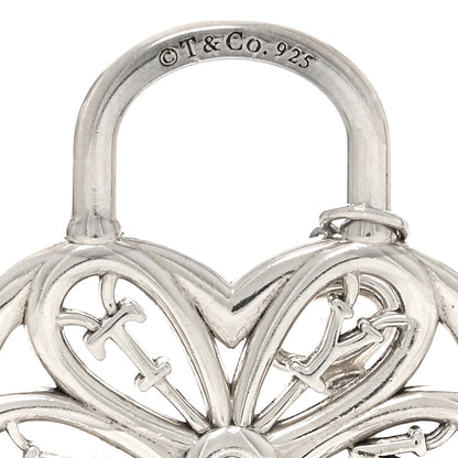 Tiffany Sterling Silver Filigree Heart Key Pendant Charm 3 of 3